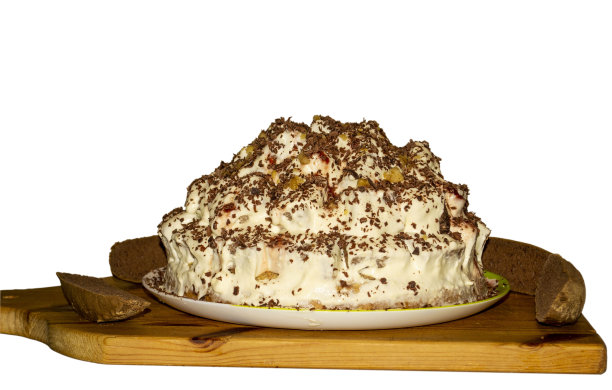 奶油蛋糕和磨碎的巧克力图片下载