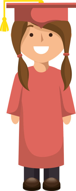 女学生毕业孤立图标图片下载