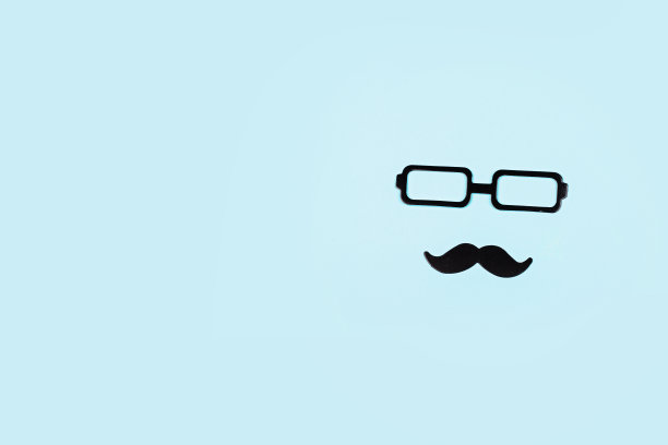 父亲节背景与配件在桌面上视图。平铺样式，开销，模型，模板，复制空间图片下载