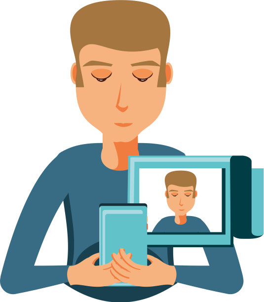 男子用智能手机发送照片图片下载