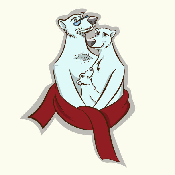 北极熊一家和宝宝图片下载