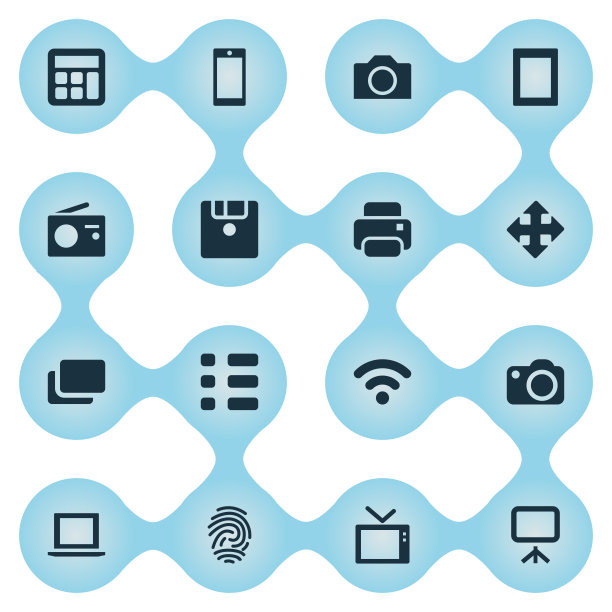 一组简单的硬件图标图片下载