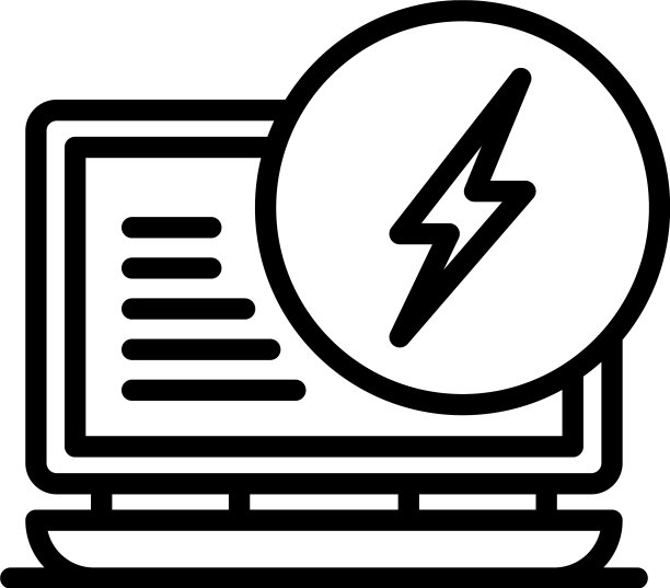 笔记本电脑能源图标轮廓风格图片下载
