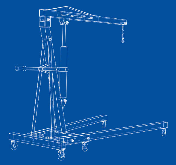 发动机提升机的三维轮廓渲染图片下载