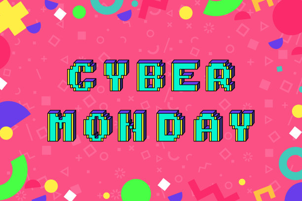 网络星期一像素美术风格的推广横幅图片下载