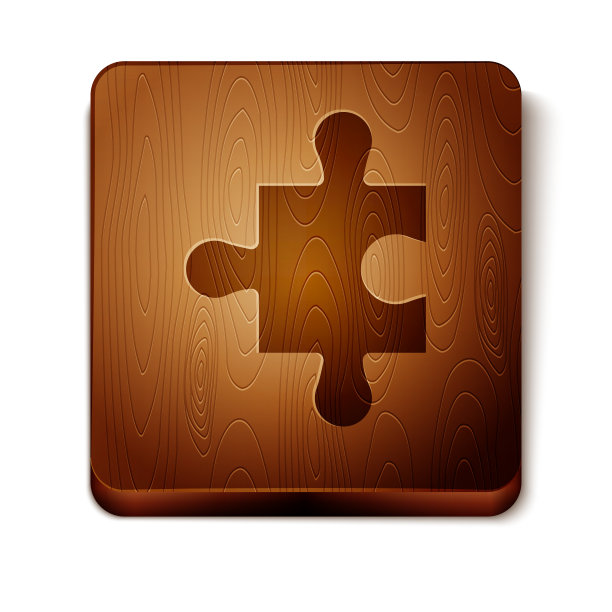 棕色块拼图图标孤立在白色图片下载