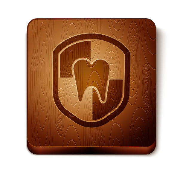 棕色牙齿保护图标孤立在白色上图片下载