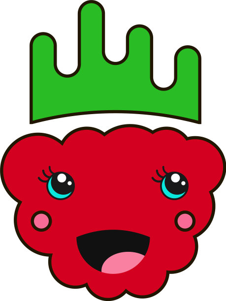 快乐的树莓设计在卡哇伊风格图片下载