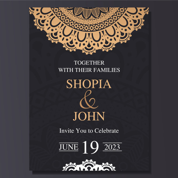 奢华典雅的婚礼请柬图片下载