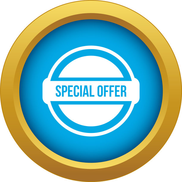 特别优惠圈图标蓝色孤立图片下载