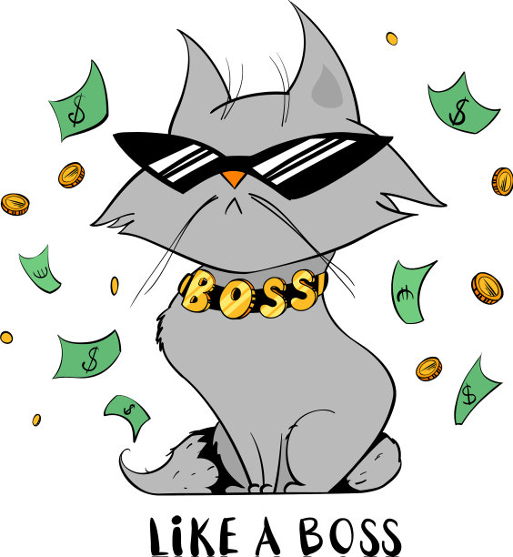 搞笑猫下金钱雨图片下载