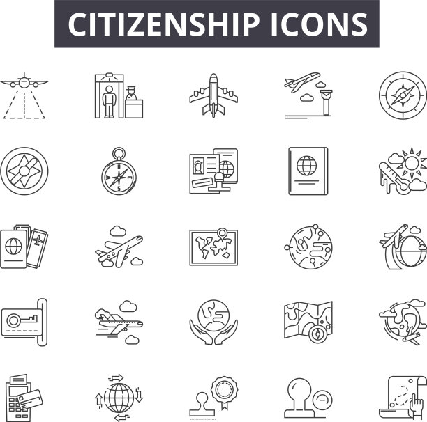 公民线图标用于网页和手机设计图片下载