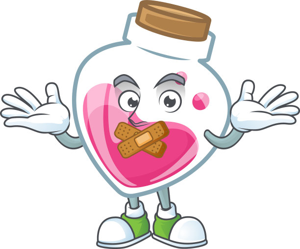 一个无声的粉色魔药卡通吉祥物图片下载