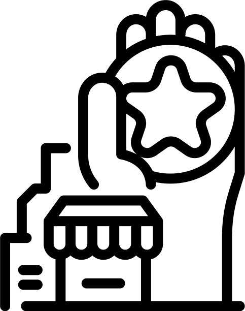 城市店铺特许经营图标轮廓风格图片下载