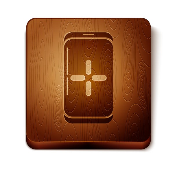 棕智能手机和玩游戏中的图标隔离图片下载