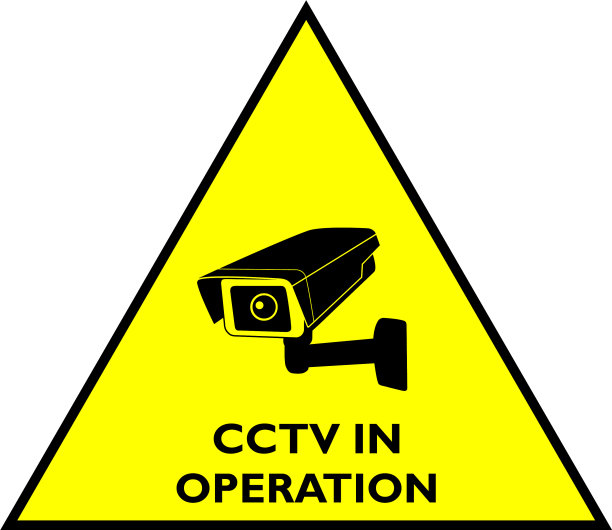 注意，闭路电视正在运行，黄色标志图片下载