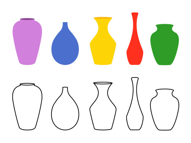 各种形式的花瓶陶瓷花瓶收藏图片下载