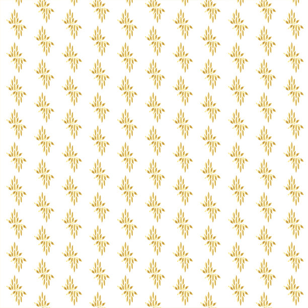 金色花形状与几何无缝模式矢量在白色背景。图片下载
