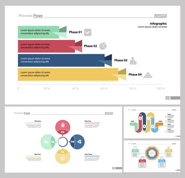 四分析幻灯片模板集图片下载