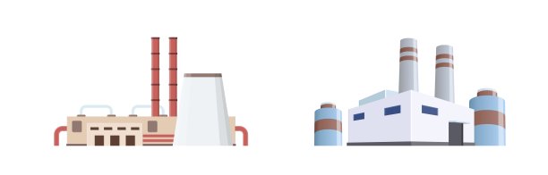 一套工业厂房。工厂、工厂、能源和发电站。图片下载