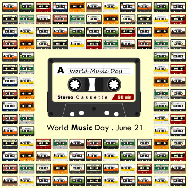 世界音乐的一天。6月21日庆祝。图片下载