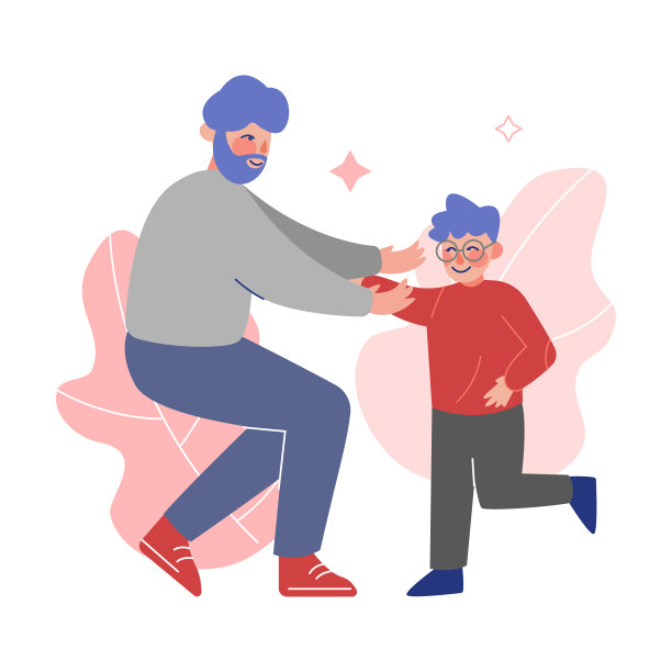 父亲和他的儿子，父母和他的孩子一起度过美好的时间矢量插图图片下载