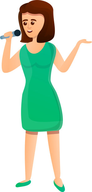 绿色服装歌手偶像卡通风格图片下载