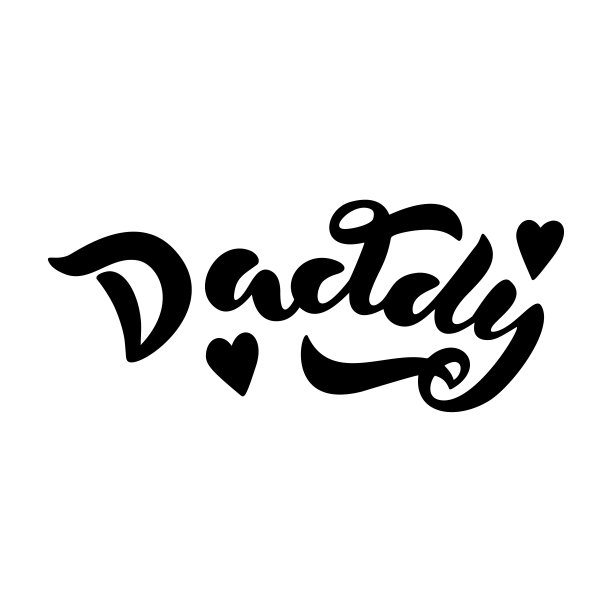 手绘贺卡祝您父亲节快乐。现代书法题字爹地心设计。图片下载