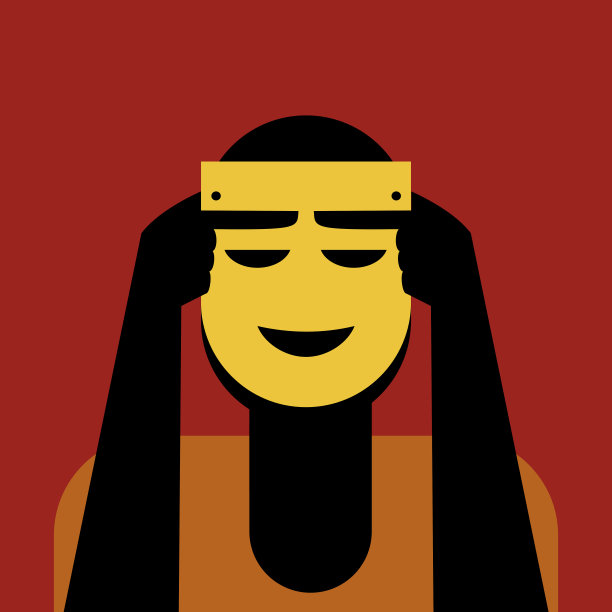 一个人用微笑的面具遮住脸图片下载