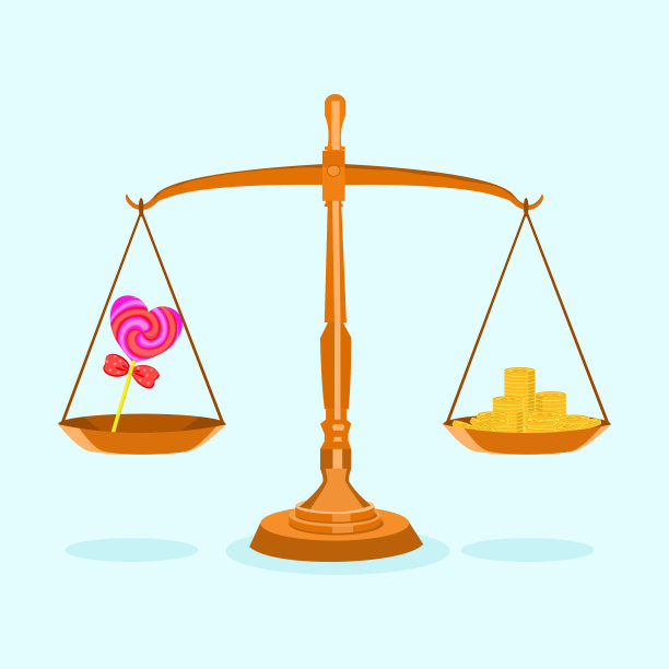 金钱和平衡的心在天平上的生活平衡的概念。金钱观念比爱情更重要图片下载