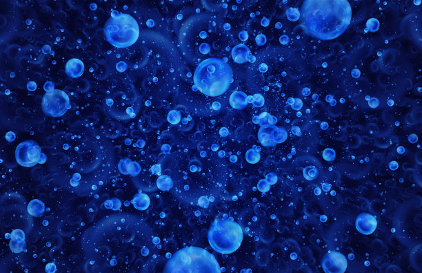 运动许多气泡在流动透明的水图片下载