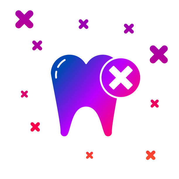 牙齿颜色与龋齿图标孤立在白色图片下载