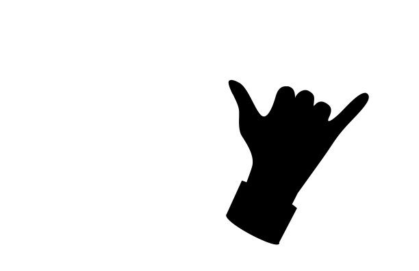 人的手图标剪影孤立在白色图片下载