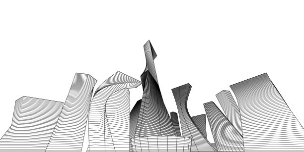 现代建筑的形状很奇怪。以独立建筑的形状，也成为城市的独特地标。图片下载