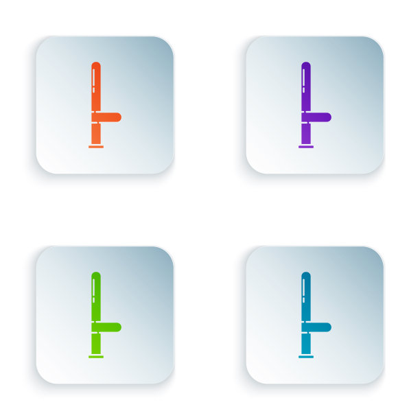 彩色警棍隔离在白色警棍上图片下载