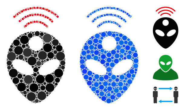 异形头部组成图标球项目图片下载