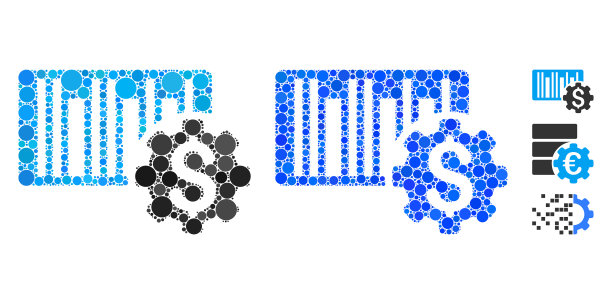 条码价格设置齿轮马赛克图标球图片下载