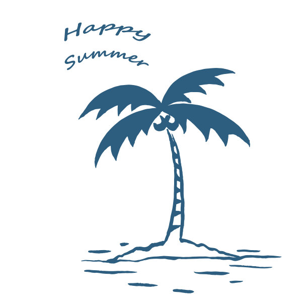 棕榈树的线条画图片下载