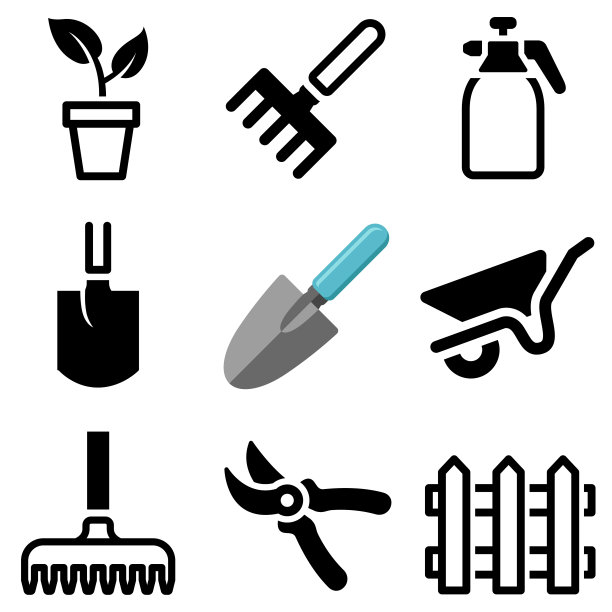 花园工具图标图片下载