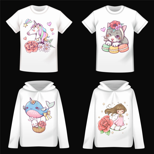 t恤上的卡通图案图片下载