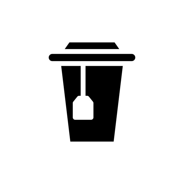 时尚的扁平风茶叶图标矢量模板设计图片下载