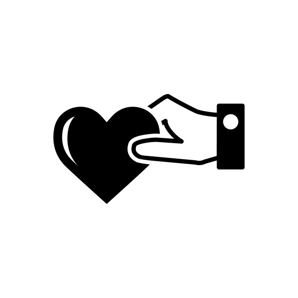 手和心图标平面矢量模板设计流行图片下载