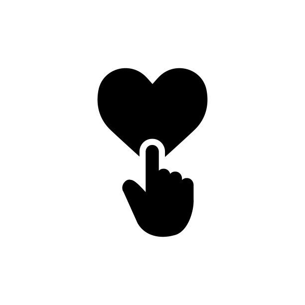 手和心图标平面矢量模板设计流行图片下载