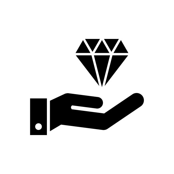 手和钻石图标平面矢量模板设计流行图片下载