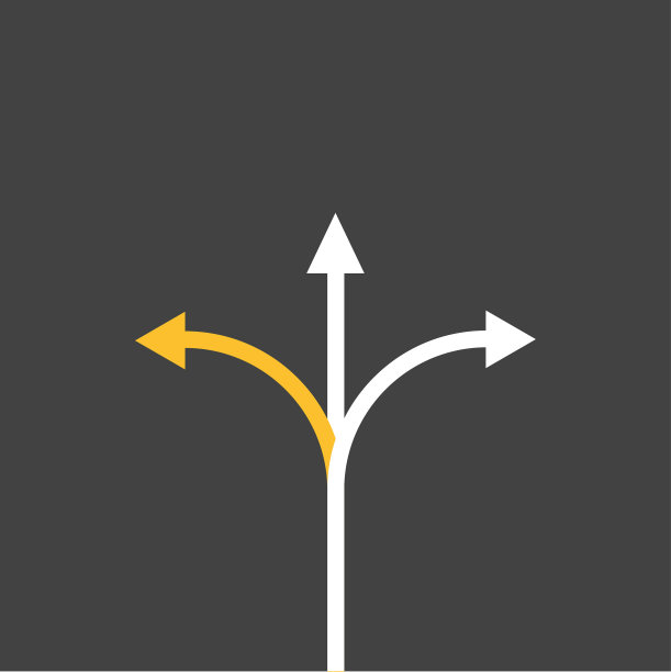 道路箭头矢量图标。平的路标。图片下载