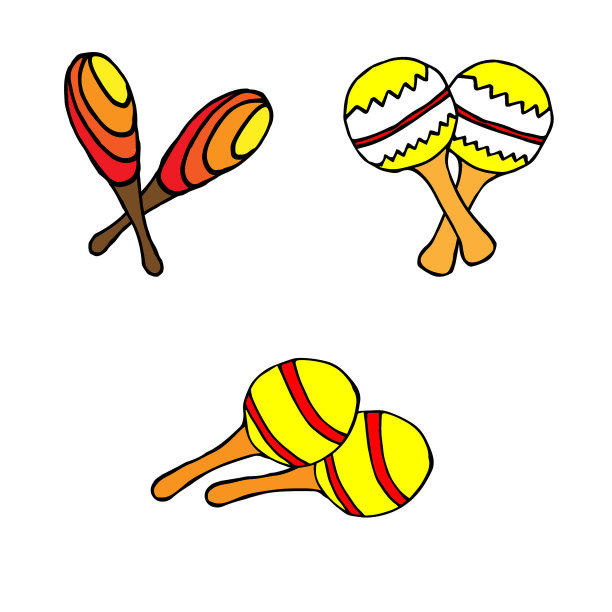 沙球音乐乐器。手绘素描涂鸦。矢量彩色插图菜单，海报，网页和包装设计。孤立在白色背景上。图片下载