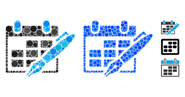 编辑日历表马赛克图标圆点图片下载