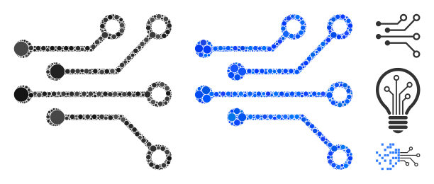 电路马赛克图标圆点图片下载