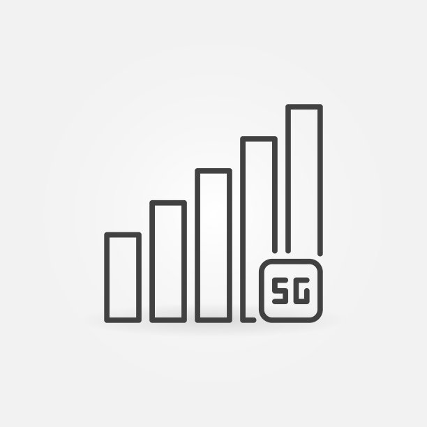 5G网络信号概念细线图标图片下载