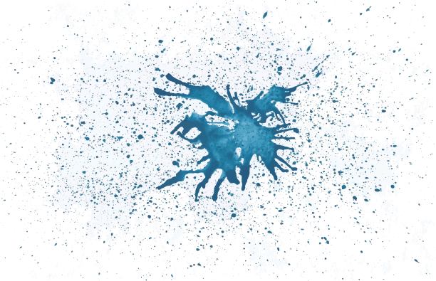 白色背景在蓝色水彩飞溅点。手创造图片下载